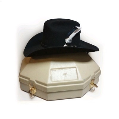 Wrangler black 5x beaver cowboy hat size 7 in hard shell hat case