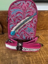 Montana West Pink Mini Backpack Crossbody Feather Embroidered Western Purse NWT