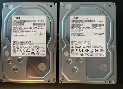 Lot Of 2 x 4TB (8TB) HGST HUS724040ALA640 HDD 4TB SATA 6Gb/s  3.5''  0F19459