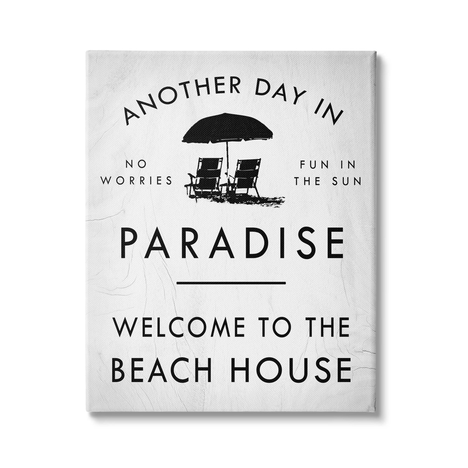 Paradise Beach House Sign Umbrella Designed by Daphne Polsell