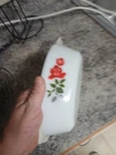 Vintage Mid Century JAJ Serving Dish/White Glass/Pyrex/June Rose/1960's/no Top