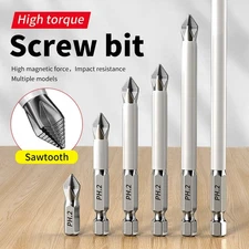 6PCS Magnetic Cross Head Screwdriver Bits Set S2 Steel Electric Drill Kit - NEW