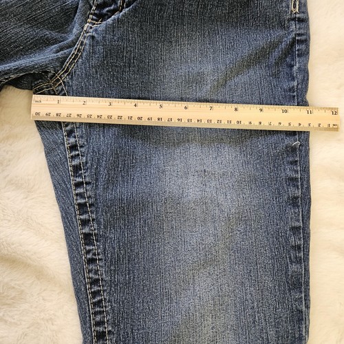 Angels Capris Jeans Size 14 Stretchy 7 Pockets High Rise Comfy Crop Cuffs - Picture 7 of 13