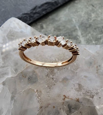 14k rose gold, diamond ring - size 7.25 / O