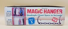 VINTAGE Magic Hanger Quadruples Closet Space COMPLETE SET OF 5, EUC