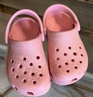 Crocs Classic Glitter Clog Toddler 8C Pink Glitter Iconic Comfort Sandals — photo 3