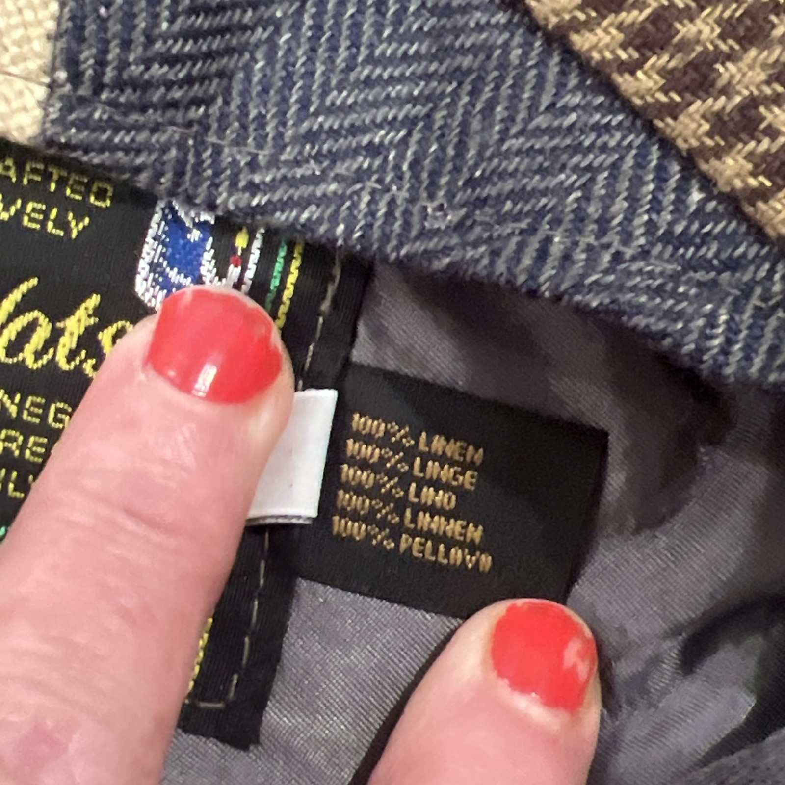 Hannah Hats Plaid Patchwork Size Large - image 10