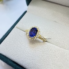 Sapphire Ring, 925 Sterling Silver, Wedding Ring, Lab Created Sapphire
