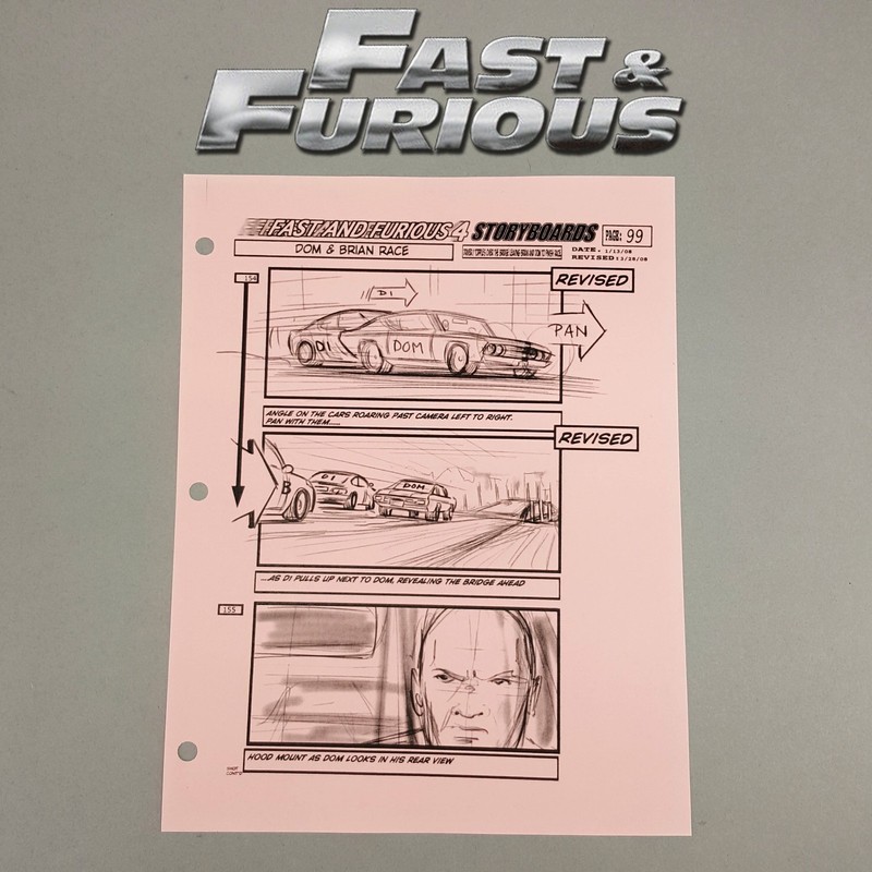 Image 11 of Fast and Furious 4 Production Used Storyboard, Dom Races to Bridge p99, COA
