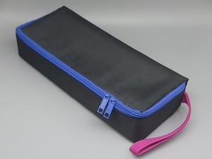 Cool Vintage 15 Slot Cassette Carrier Zip Up Case Blue Zipper W/Pink Wrist Strap