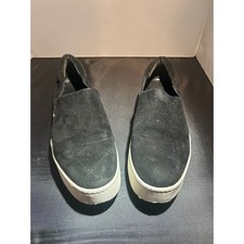 Vince Black Suede Slip On Platform Sneakers Shoes Womens US 8.5 EU 38.5