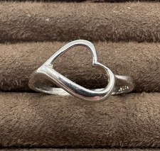Vintage Sterling Silver Open Heart Ring Size 8 Dainty 1.4 Grams