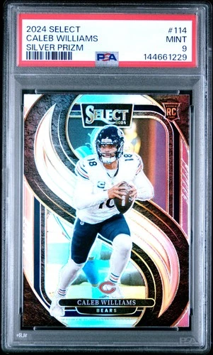 2024 PANINI SELECT SILVER PRIZM #114 CALEB WILLIAMS ROOKIE RC PSA 9
