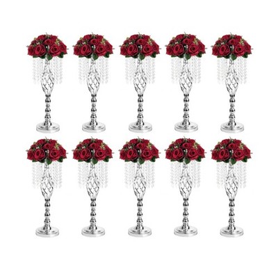 Metal Flower Stands with Crystal Beads, Wedding Centerpieces for Table Decora...