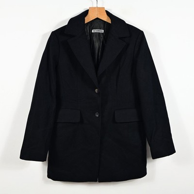 JIL SANDER _ DAMEN ELEGANCE SCHWARZ WOLLE FRÜHLING MANTEL _ Gr. 40 IT / 10 UK