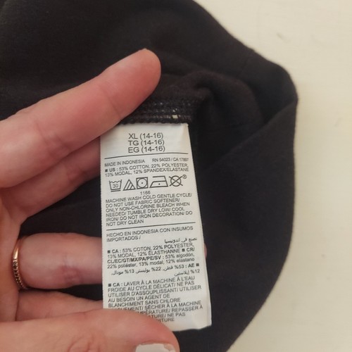 Girl Old Navy High Waisted Crossover Flared Leggings In Charcoal Size XL (14-16) - Picture 5 of 10
