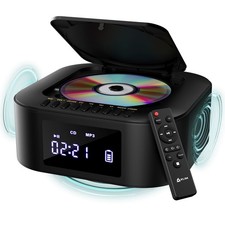 KLIM Boombox E1   Portable CD Player with Subwoofer   Extra Bass, Black Gold