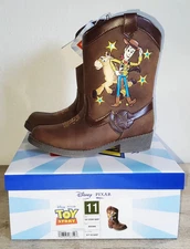 NIB Toy Story Woody Bullseye Pixar Kids Boys Zip Up Pull On Cowboy Boots Size 11