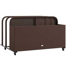 Wicker Pool Float Storage Organizer, Pool Float Holder, Brown