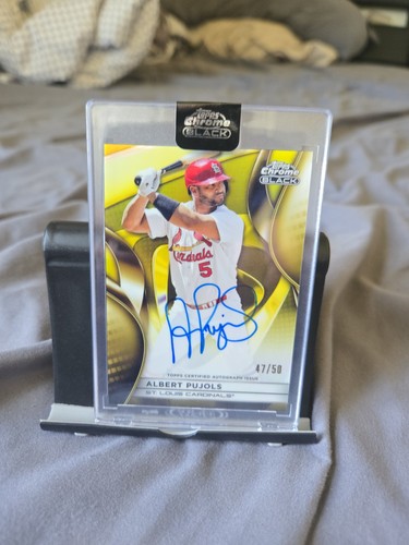 2025 Topps Chrome Black Albert Pujols Gold Refractor Auto /50 DIRECT From Topps