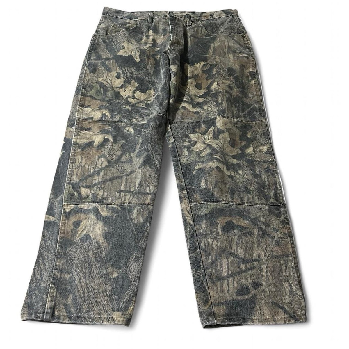 【oan】Knee 2Tuck Camo Cargo Pants oan】Knee 2Tuck Camo Cargo Pants Double Knee Vintage Cargo