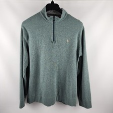 POLO Ralph Lauren Sweater Mens XL Green 1/4 Zip Pullover