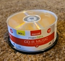 Maxell CD-R Blank Media 30 Pack Spindle Audio Music 32x 80 Minute 700MB Player