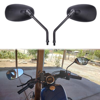 For Yamaha Vino 125CC 50CC Scooter Black Oval Motorcycle Rearview Mirrors 10mm