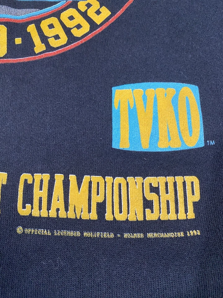 Sudadera vintage 1992 Evander Holyfield Vs. Larry Holmes boxeo rara talla L Foto 2 de 4