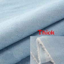100 Cotton Denim Fabric Washed Plain Lightweight Canvas Skirt Coat Material DIY