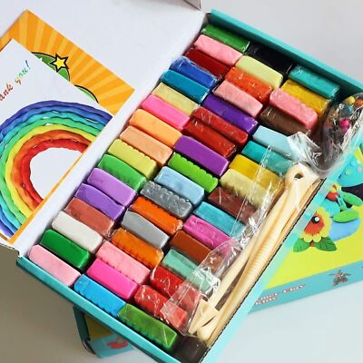Extensive 50-Color Polymer  Modelling Clay Oven Bake Kit for Creative