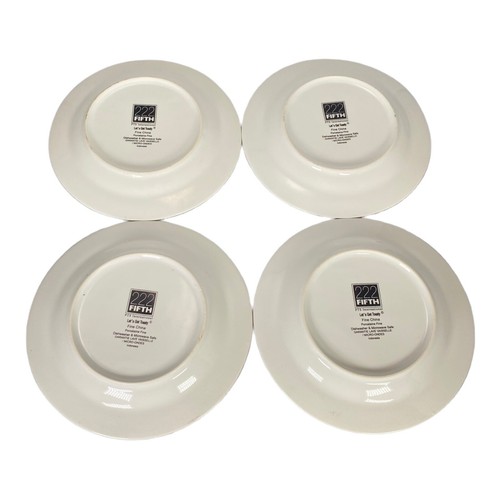 222 Fifth Appetizer Plates Holiday Let’s Get Toasty 6.5” Party Set of 4 - Picture 2 of 7