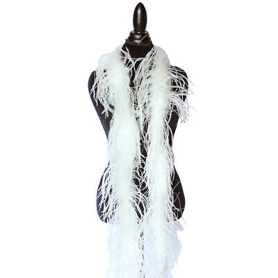 Cream 1ply Ostrich Feather Boa Scarf Prom Halloween Costumes Dance Decor Ivory