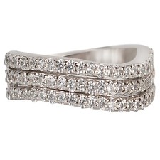 Solid 14KT White Gold 0.75Ct D/VVS1 Round Shape Women's Anniversary Ring