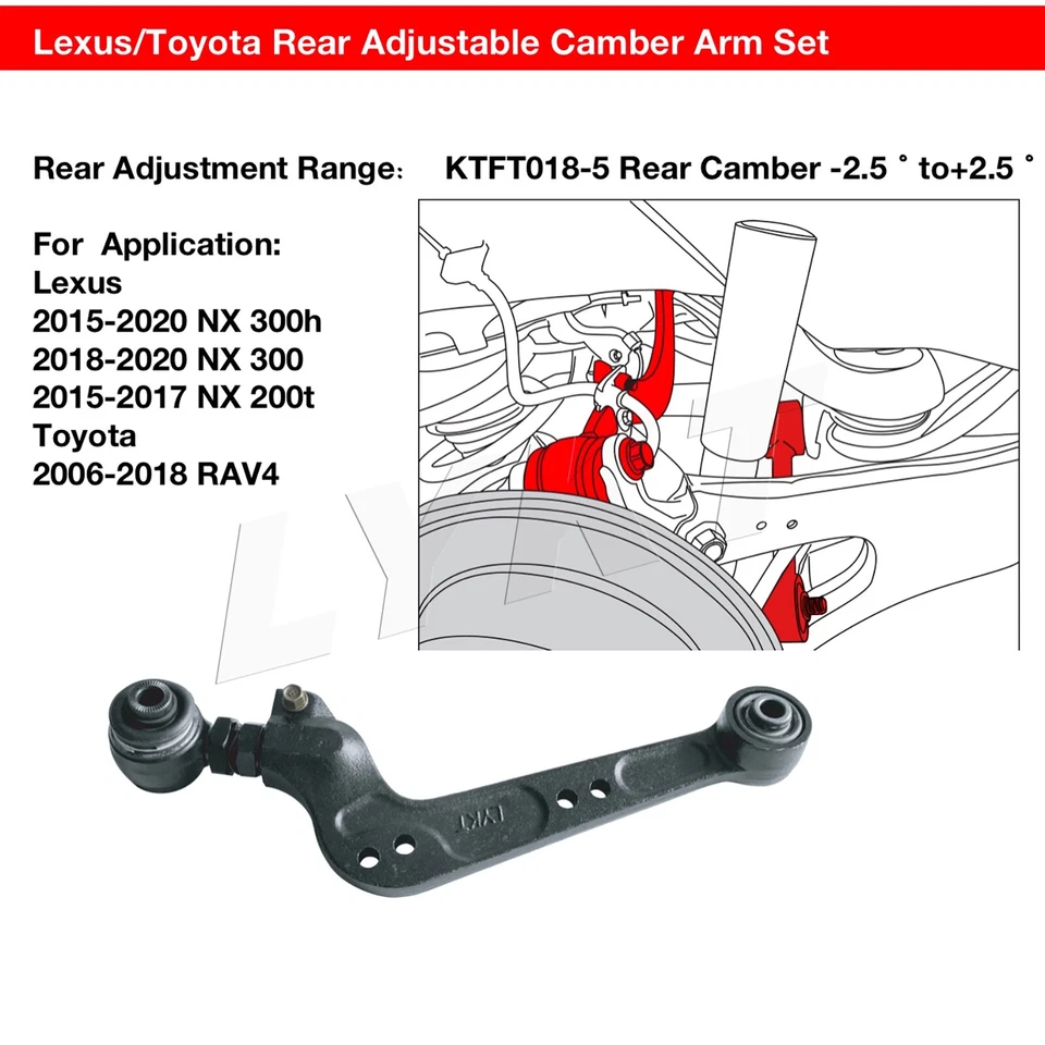 LYKT 2 Rear Camber Control Arm for Toyota Rav4 06-18, Lexus NX200t /NX300/NX330h Foto 2 de 4