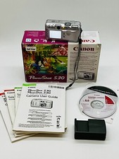 Canon Powershot S30 vintage Digital Camera  Charger Box Battery Manuals Works 