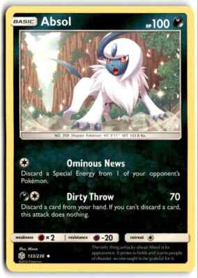 2019 Sun & Moon - Cosmic Eclipse Absol a Basic/Uncommon #133