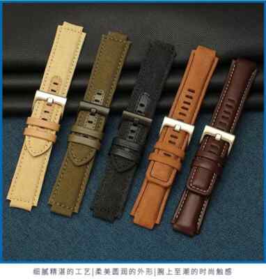 Canvas Watch Strap for TIMEX T2N720 T2N721 TW2R55500 24*16mm Army Green Brown