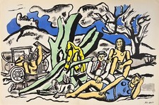 Fernand L�ger, "La Partie de la Campagne" from Verve, color lithograph