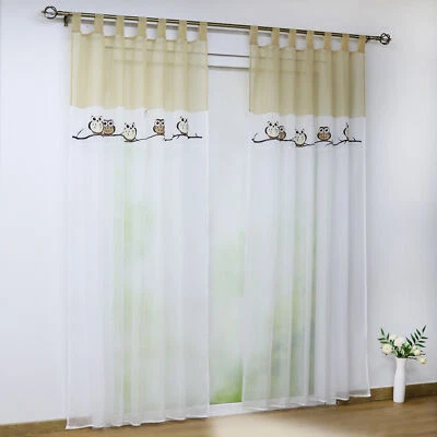 Gardinen Stores Vorhänge mit Kräuselband Schlaufen Voile Wohnzimmer Transparent - Bild 1 von 4