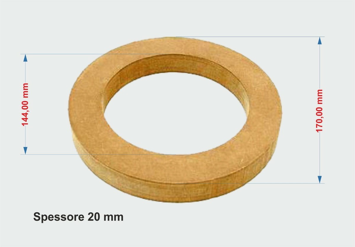 Coppia ANELLI Supporto Altoparlante Woofer 165 Mm Anello In Multistrato Di Pioppo 16 Cm Incavo - Foto 5