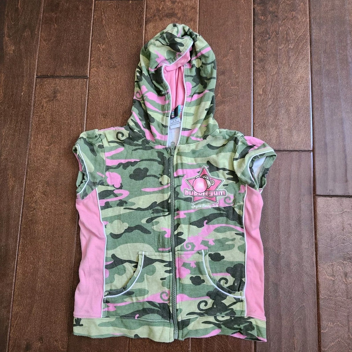 Bobby Jack Girl's Camouflage Sleeveless Full Zip Hoodie