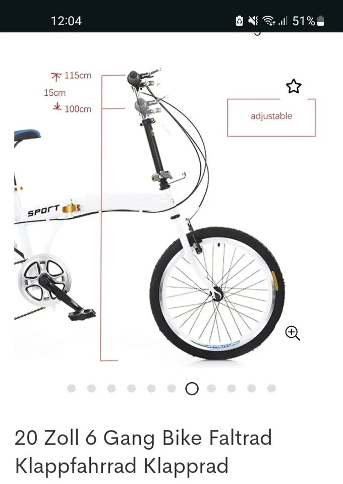 klappfahrrad 20 zoll erwachsene gebraucht