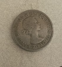 1957 Dei Gratia Regina Elizabeth II Two Shillings Coin -