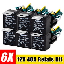 6x KFZ Auto Schließer Öffner Relais Umschaltrelais Wechselrelais Sockel 12V 40A