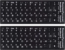 New Russian Keyboard Stickers Cyrillic White Letters