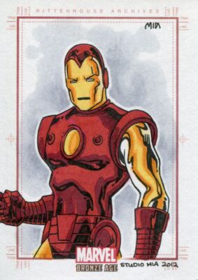 Marvel Bronzezeit Skizzenkarte von Studio Mia Iron Man