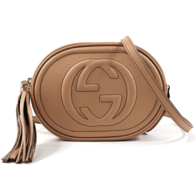 ハンドバッグ GUCCI Handbags Women Leather Beige/Brown Brand new GUCCI Soho Shoulder Bag pochette GG 747779 leather