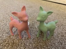 2 retro FLOCKED REINDEER 2024 Christmas Ornaments Target Bullseye Playground NEW