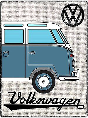 VW Volkswagen Split Screen Camper Kombi Van Route 66 Retro Metal Tin Sign 8x12" 